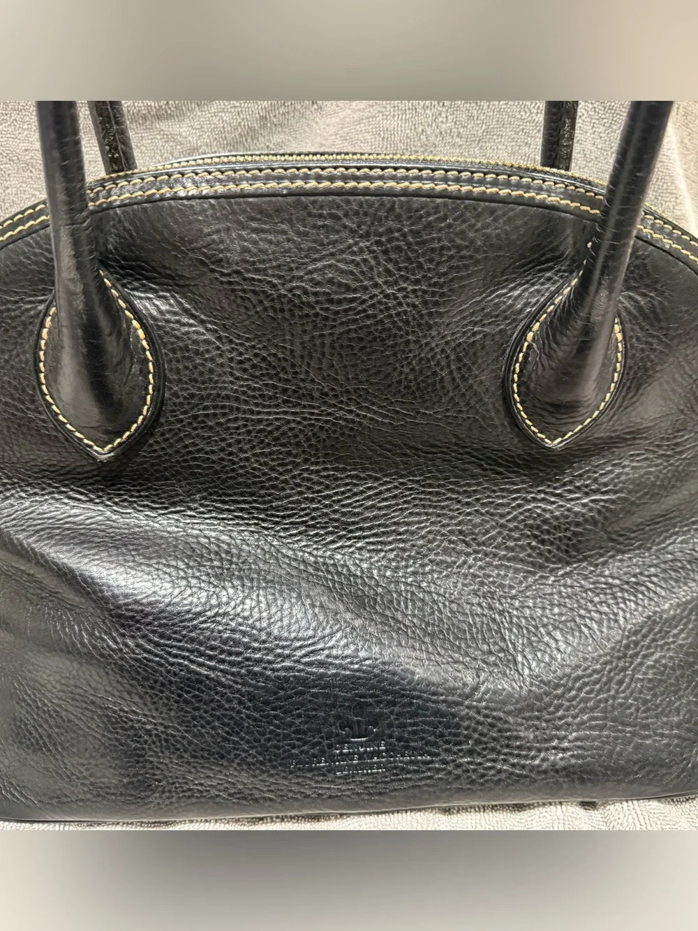 Dooney & Bourke Leather Dome Satchel Handbag in Black